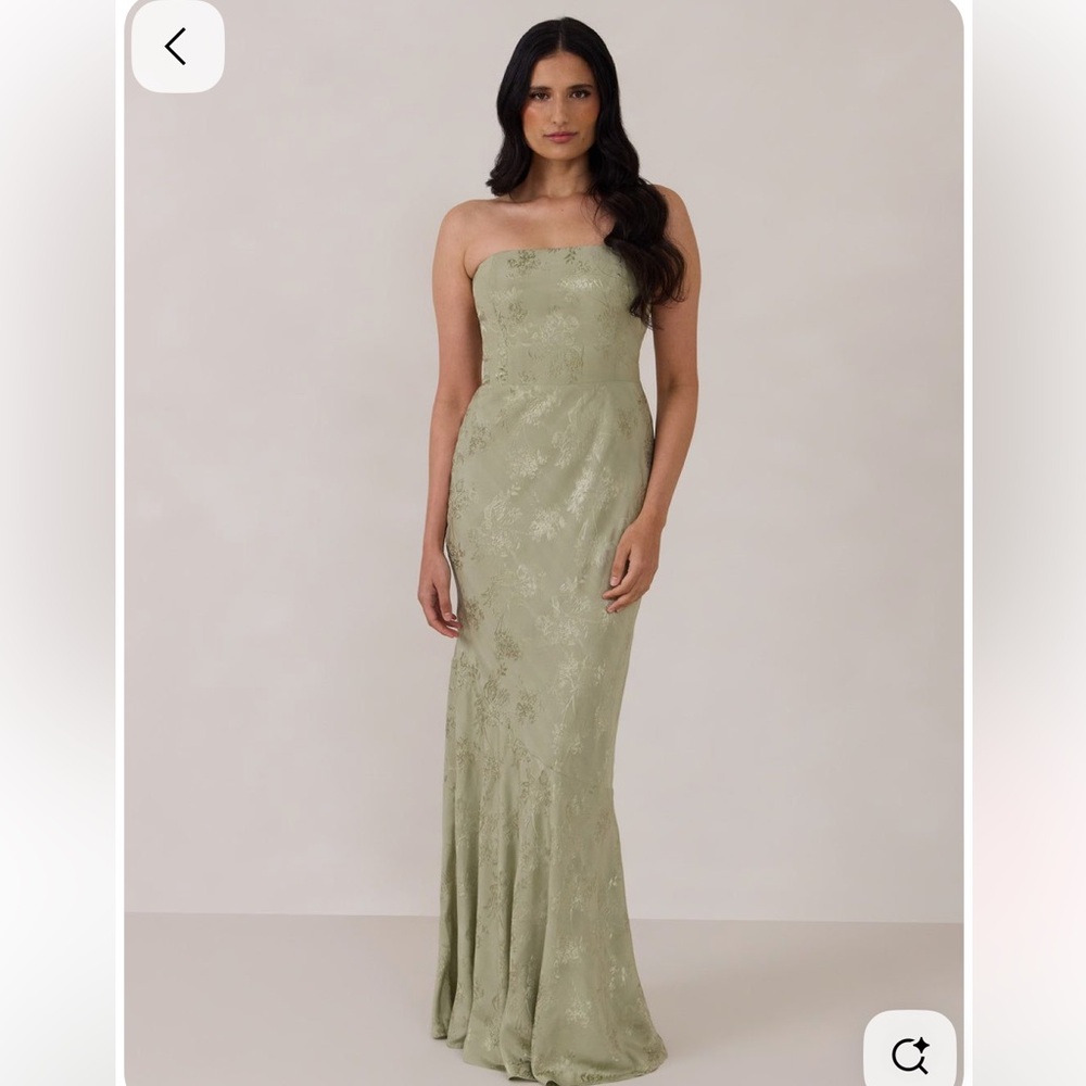 Strapless Floral Jacquard Dress
